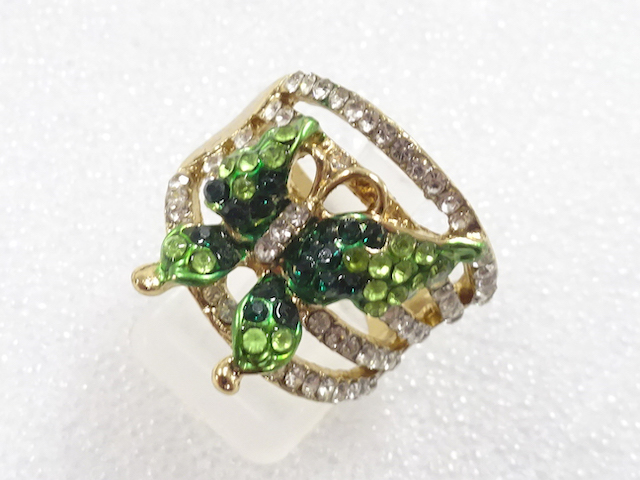 JAPANESE KIMONO / ANTIQUE COLORED STONE RING (SIZE 16)